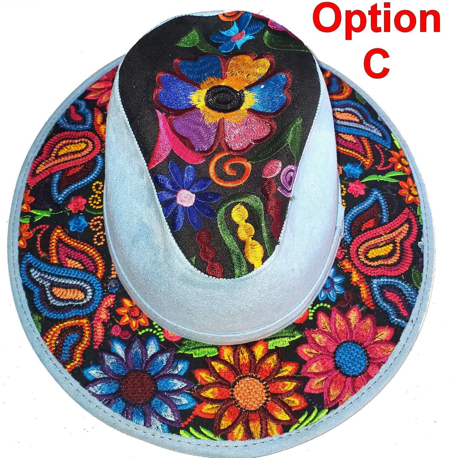 Guatemalan embroidery suede ladies hat