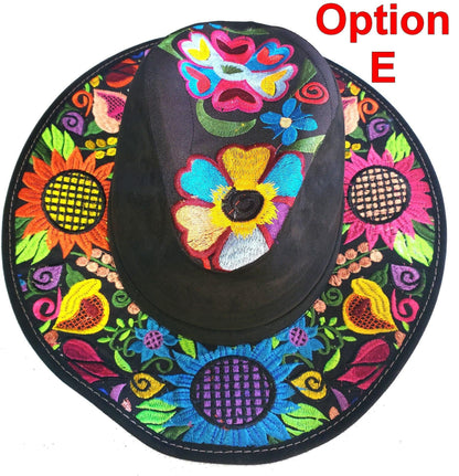 Guatemalan embroidery suede ladies hat