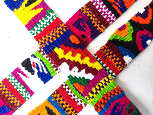 Guatemalan Faja, SASH Sold by the YARD. Hand Woven 1.25&quot; Wide Cotton Mayan Toto Belt Textile Weave