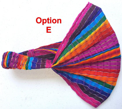 Medium Weight GUATEMALAN Cotton HEADBAND BANDANA For Women Aviable In Multiple Colors