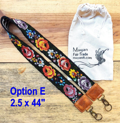 Guatemalan Handmade beaded floral CAMERA / Bag STRAP