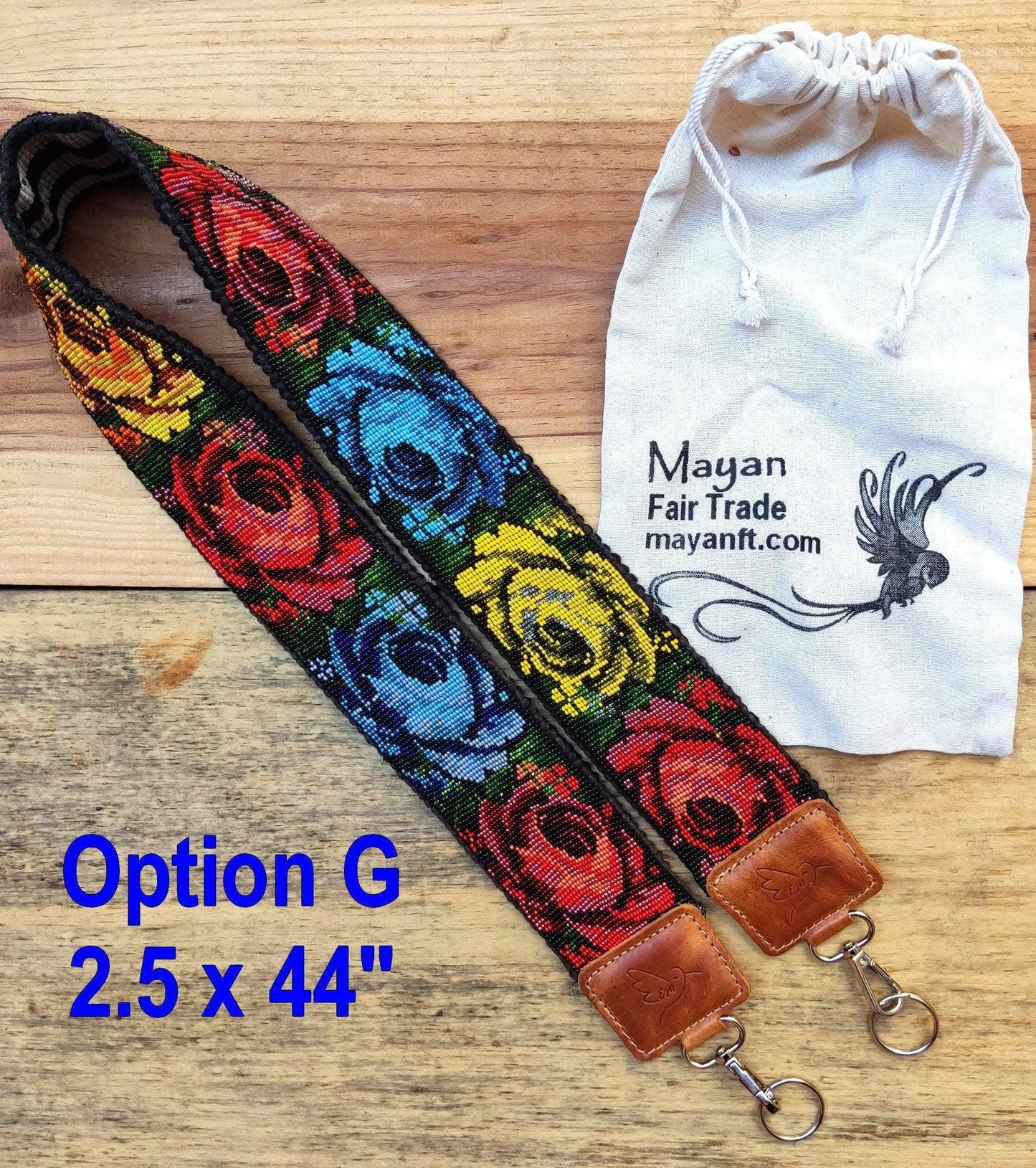 Guatemalan Handmade beaded floral CAMERA / Bag STRAP