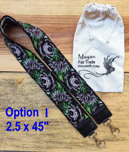 Guatemalan Handmade beaded floral CAMERA / Bag STRAP