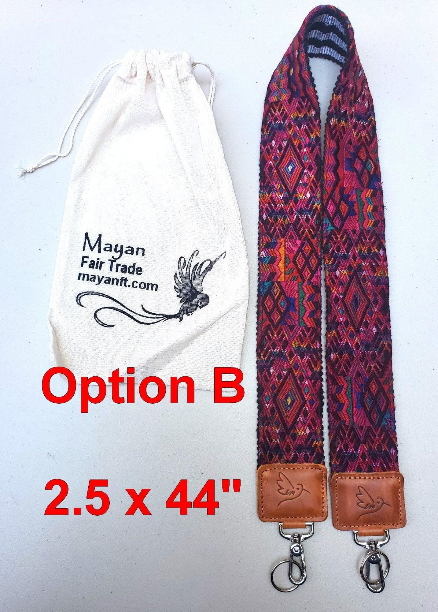 Guatemalan Handmade Leather Embroidered CAMERA / BAG STRAP