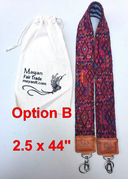 Guatemalan Handmade Leather Embroidered CAMERA / BAG STRAP