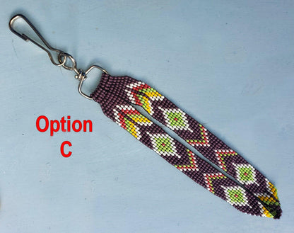 Guatemalan beaded wristlet hanging keychain
