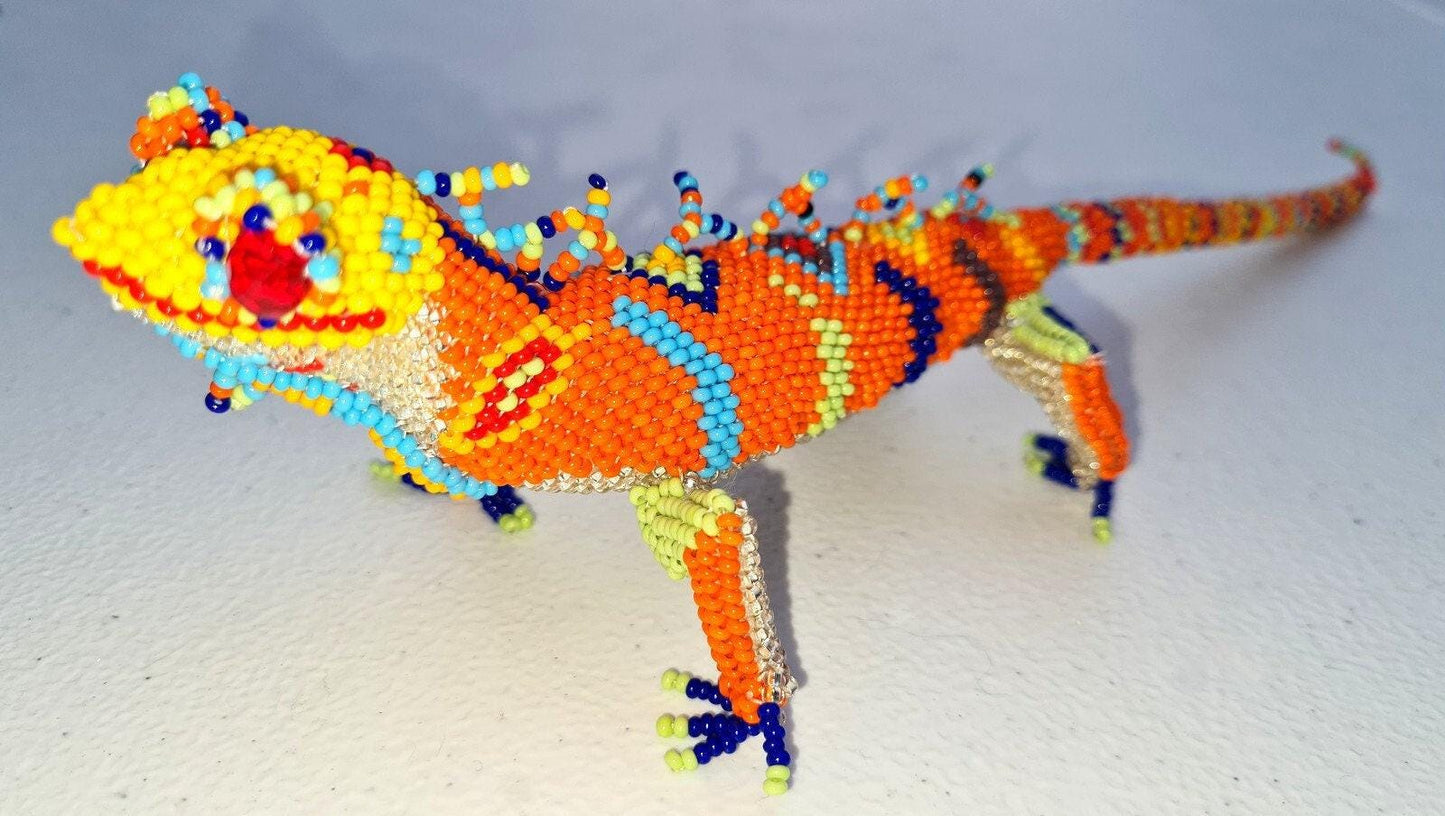 Czech Glass Hand Beaded Iguana Lizard Alligator Turtle Frog Ornament