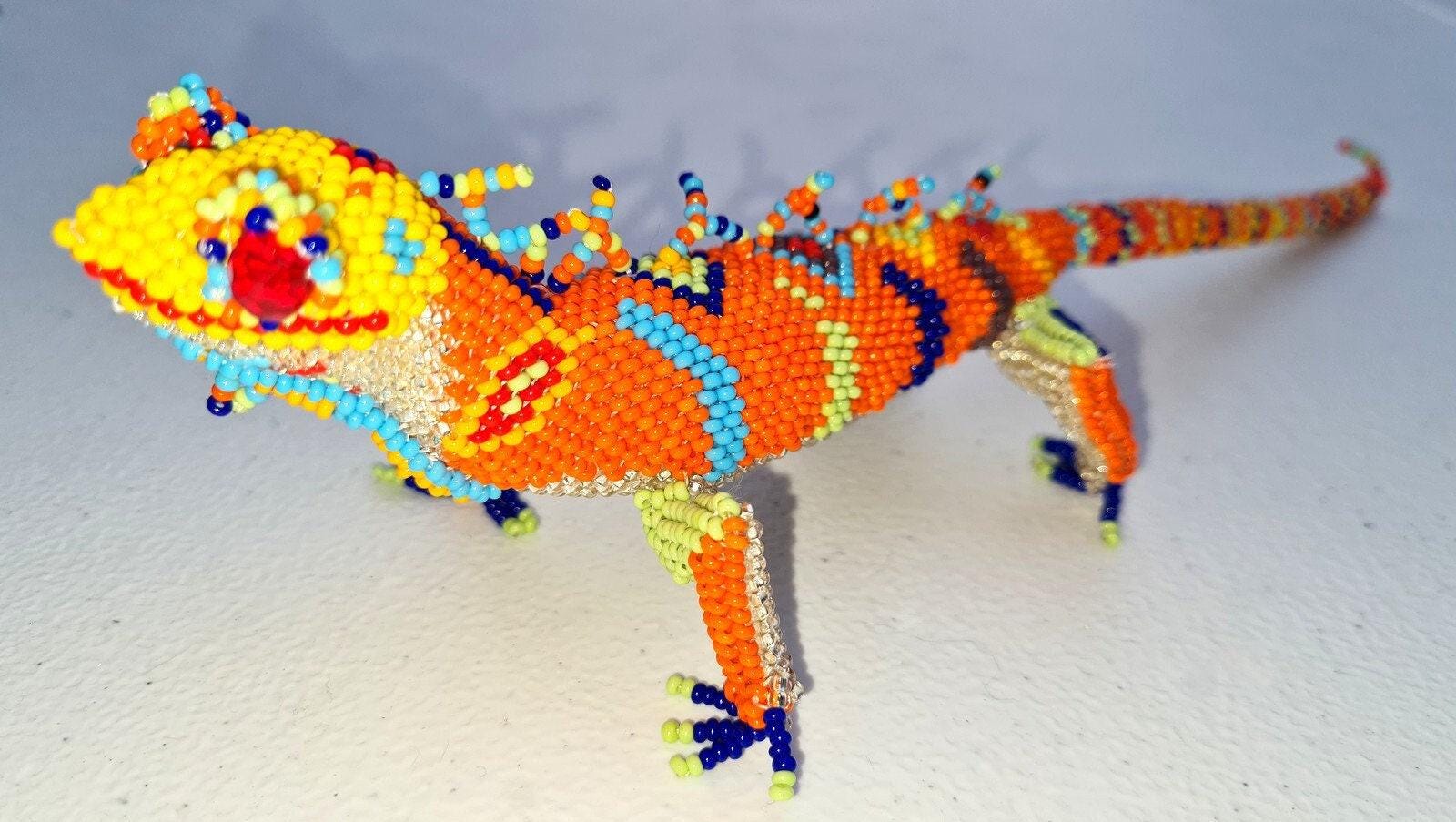 Czech Glass Hand Beaded Iguana Lizard Alligator Turtle Frog Ornament