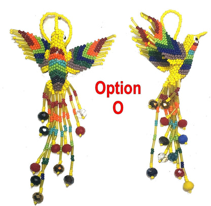 BEADED HUMMINGBIRD Hanging ORNAMENT Gift For Bird Lovers - Czech Glass Seed Beads And Nylon Thread