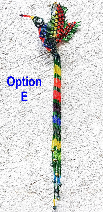 BEADED HUMMINGBIRD Hanging ORNAMENT Gift For Bird Lovers - Czech Glass Seed Beads And Nylon Thread