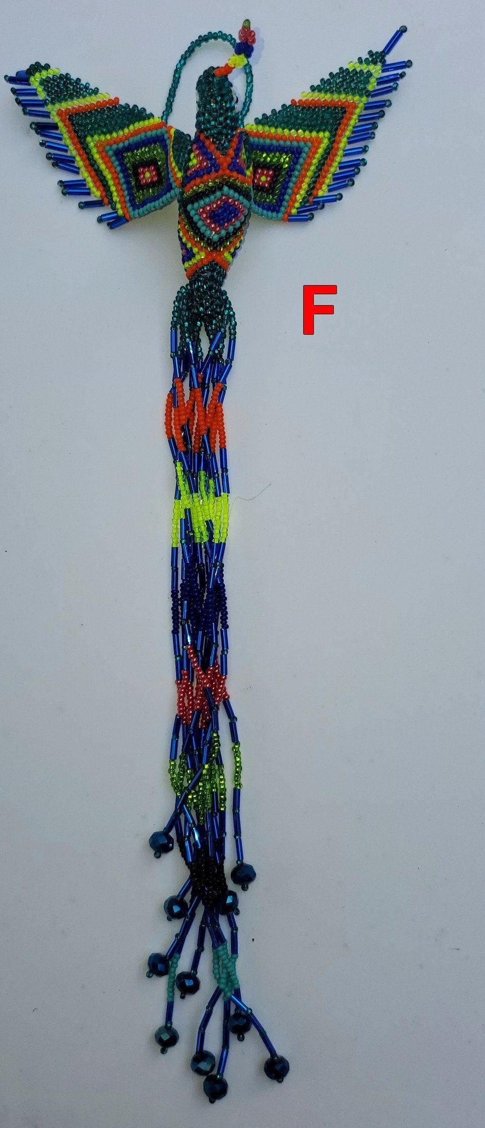 BEADED HUMMINGBIRD Hanging ORNAMENT Gift For Bird Lovers - Czech Glass Seed Beads And Nylon Thread