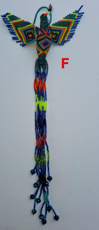 BEADED HUMMINGBIRD Hanging ORNAMENT Gift For Bird Lovers - Czech Glass Seed Beads And Nylon Thread