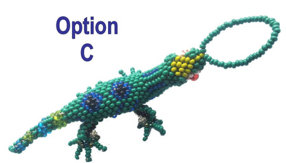 BEADED LIZARD Hanging ORNAMENT Gift For Animal Lovers - Czech Glass Seed Beads And Nylon Thread