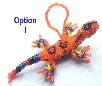 BEADED LIZARD Hanging ORNAMENT Gift For Animal Lovers - Czech Glass Seed Beads And Nylon Thread