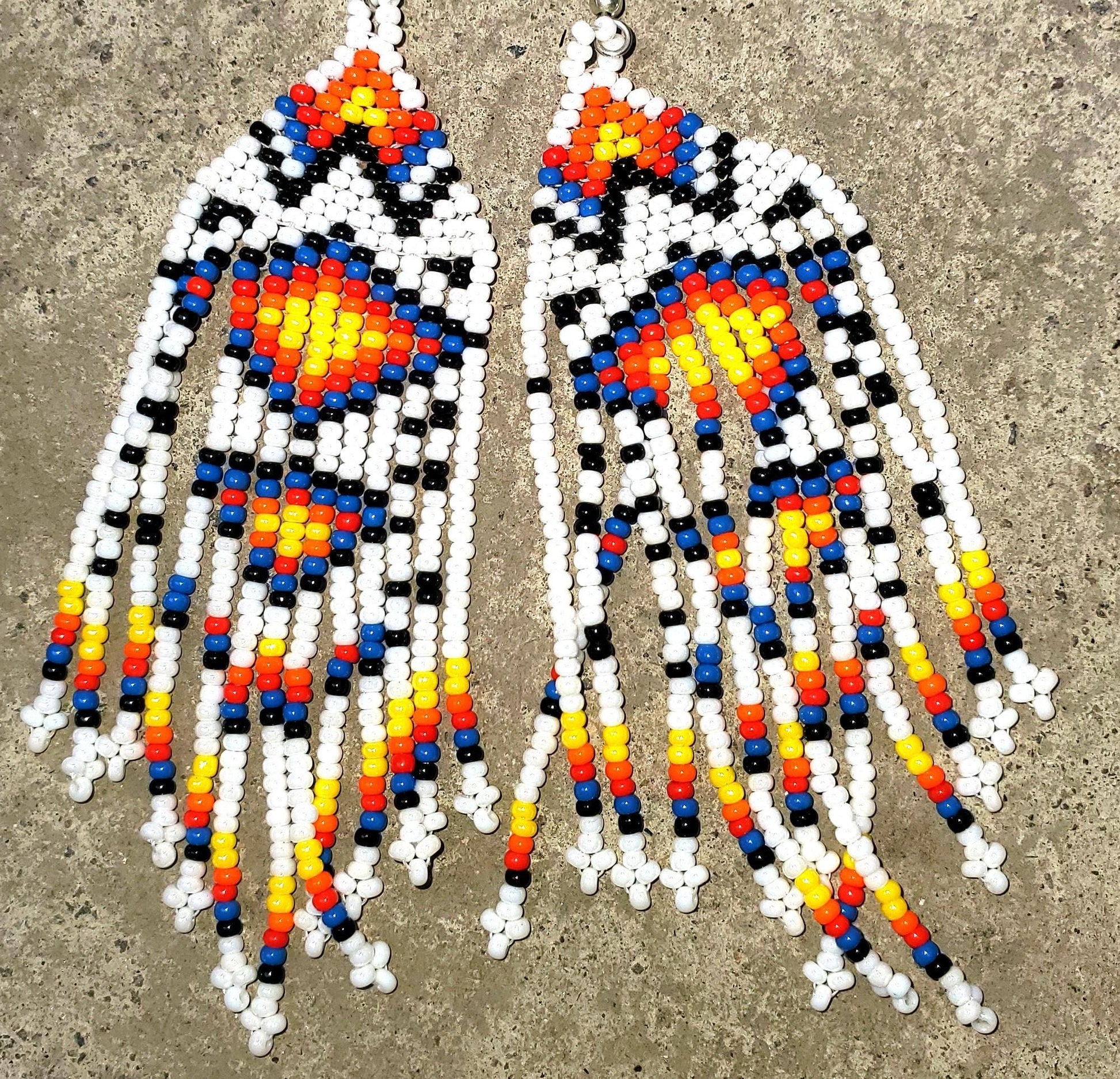 Guatemalan Handmade Colorful CONFETTI Seed BEAD EARRINGS