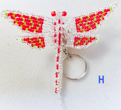 BEADED DRAGONFLY Hanging ORNAMENT Gift For Bird Lovers - Czech Glass Seed Beads And Nylon Thread