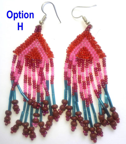 Guatemalan Handmade Colorful Seed Bead Earrings