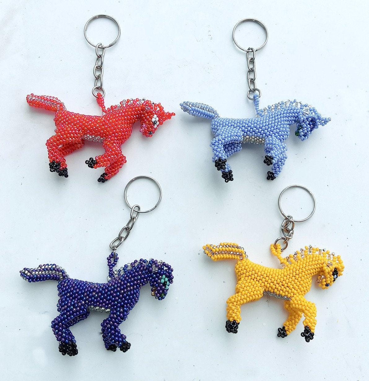 Czech Glass Hand BEADED UNICORN Ornament -Hanging decor-