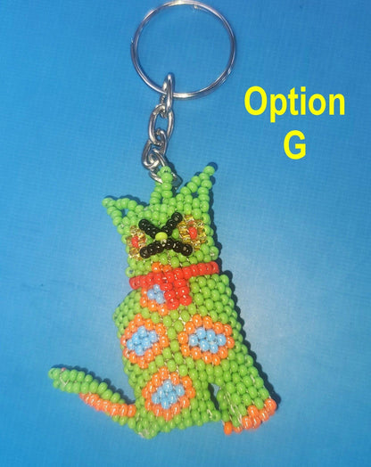 BEADED Kitty Hanging ORNAMENT Gift For Cat Lovers - Czech Glass Seed Beads And Nylon Thread