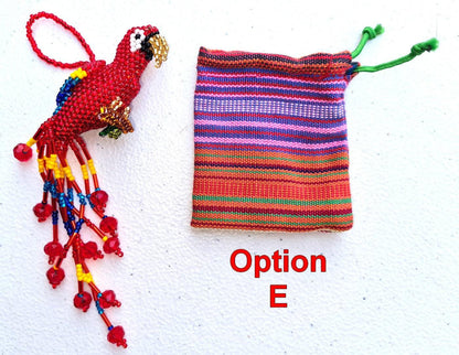 BEADED PARROT Hanging ORNAMENT Gift For Bird Lovers - Czech Glass Seed Beads And Nylon Thread