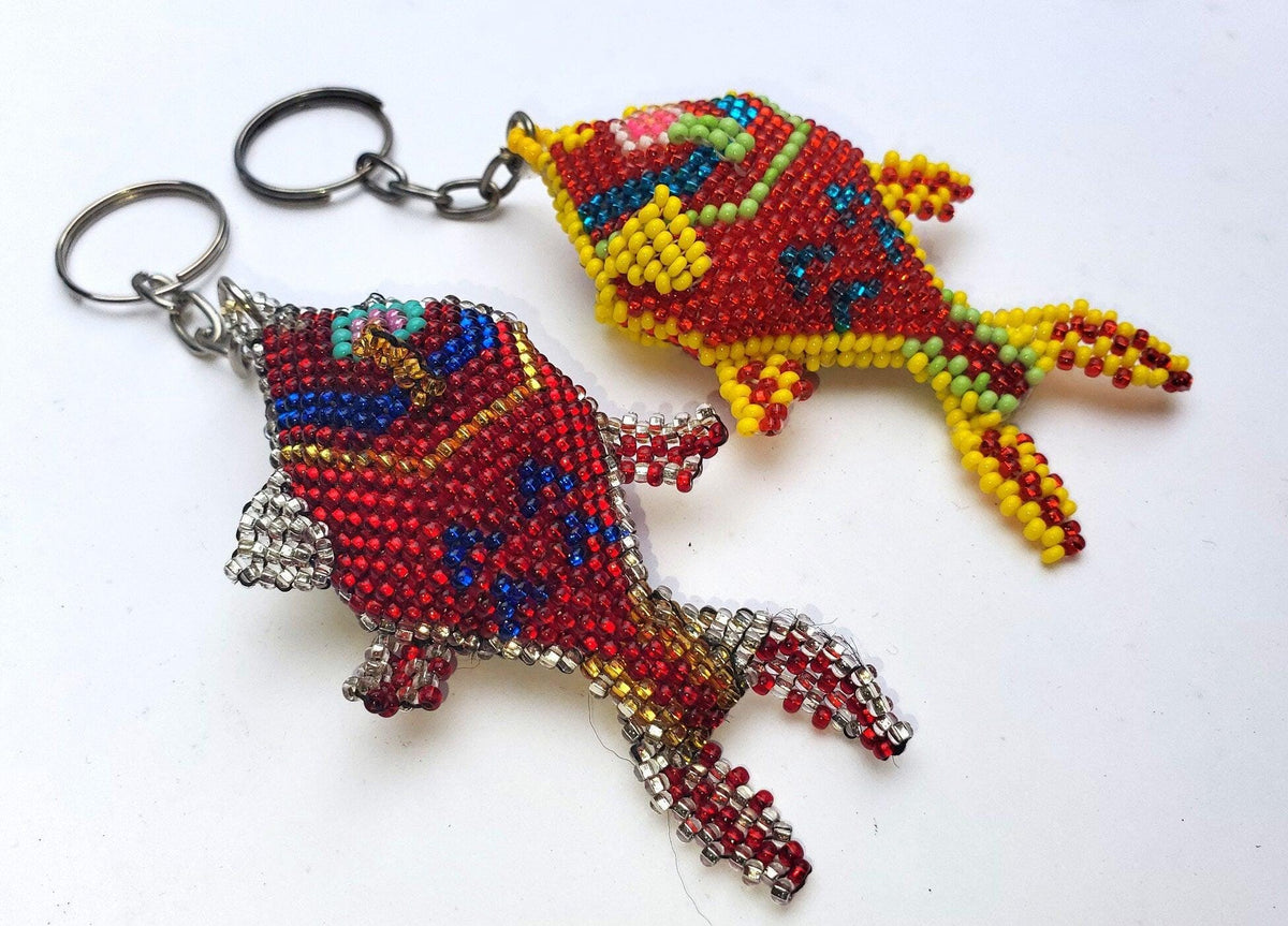 BEADED FISH Hanging ORNAMENT Gift For Animal Lovers - Czech Glass Seed Beads And Nylon Thread