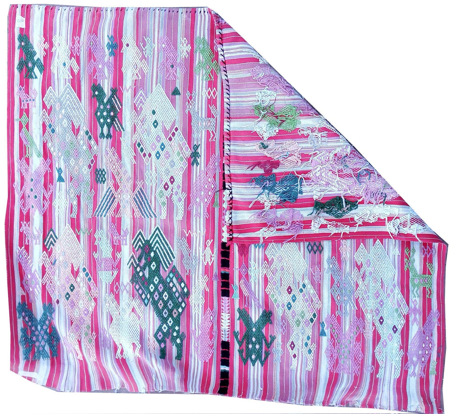 Guatemalan Blankish HORSES and EAGLES TSUTE - Tablecloth - Throw