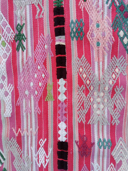 Guatemalan Blankish HORSES and EAGLES TSUTE - Tablecloth - Throw