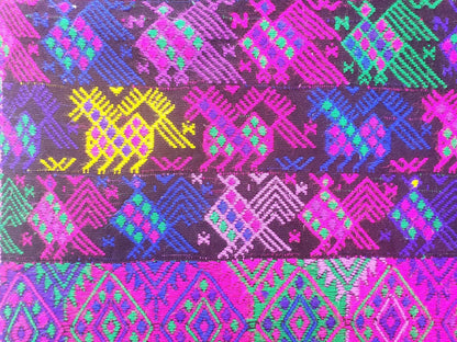 Guatemalan Purple Roosters and Horses sute - tablecloth - throw -Santo Domingo Xenacoj
