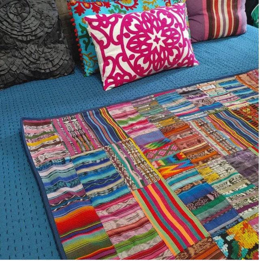 Multicolor Patchwork Quilt Huipil throw