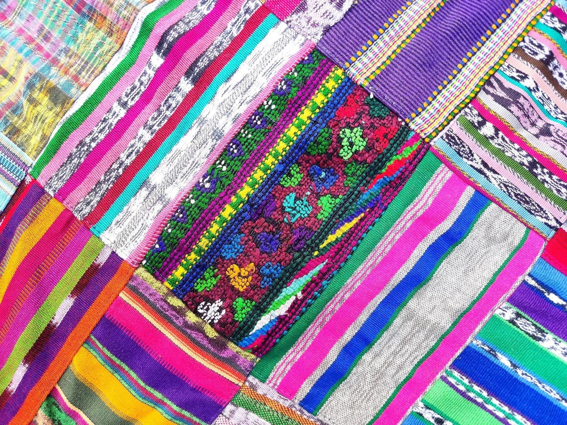 Multicolor Patchwork Quilt Huipil throw