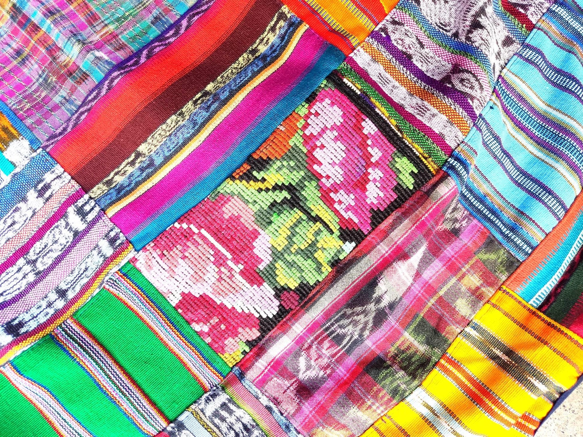 Multicolor Patchwork Quilt Huipil throw