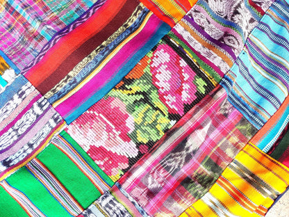 Multicolor Patchwork Quilt Huipil throw