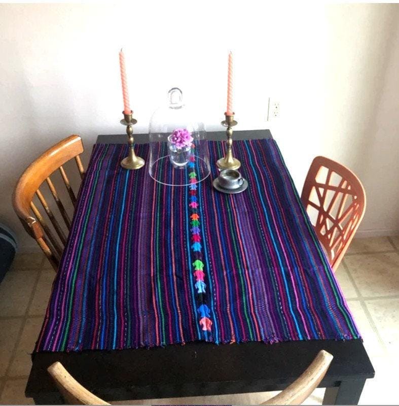 Guatemalan Handwoven Multicolor TSUTE - Tablecloth - Throw