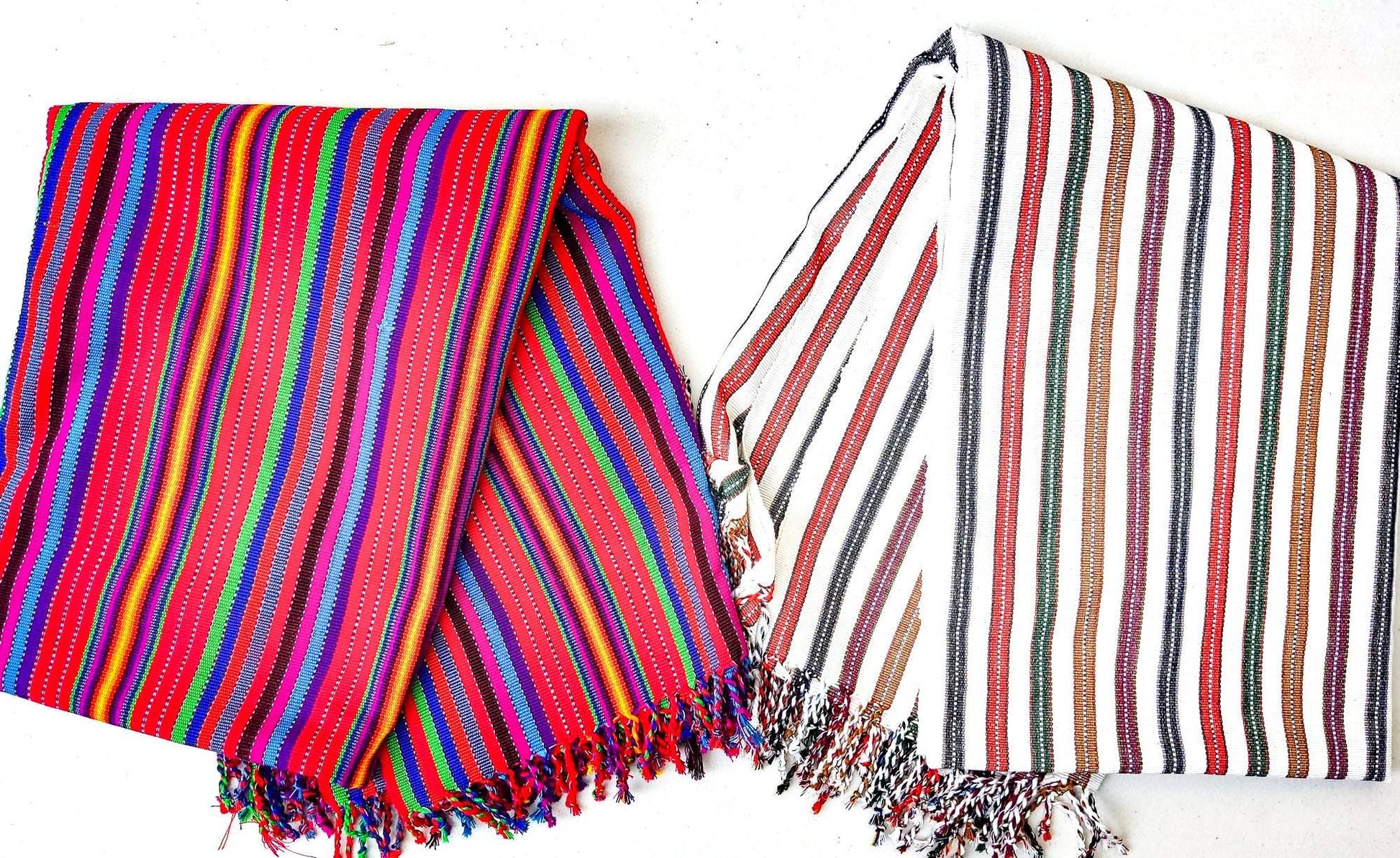 Guatemalan Handwoven Multicolor TSUTE - Tablecloth - Throw