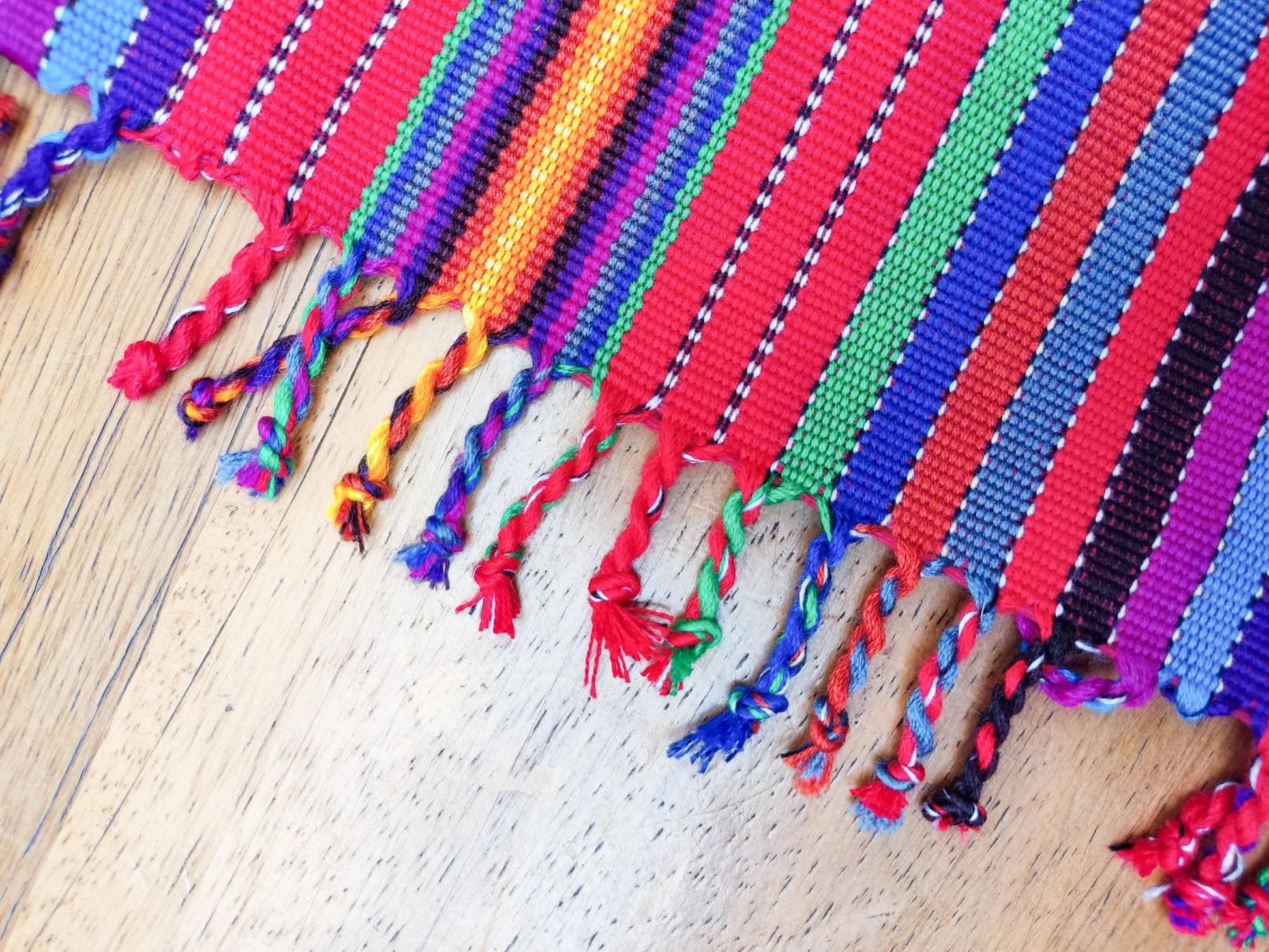 Guatemalan Handwoven Multicolor TSUTE - Tablecloth - Throw
