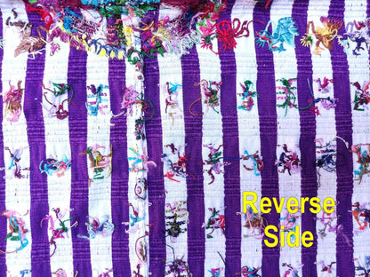 Vintage handmade embroidered birds Santiago Atitlan huipil cotton wall decor tapestry 201