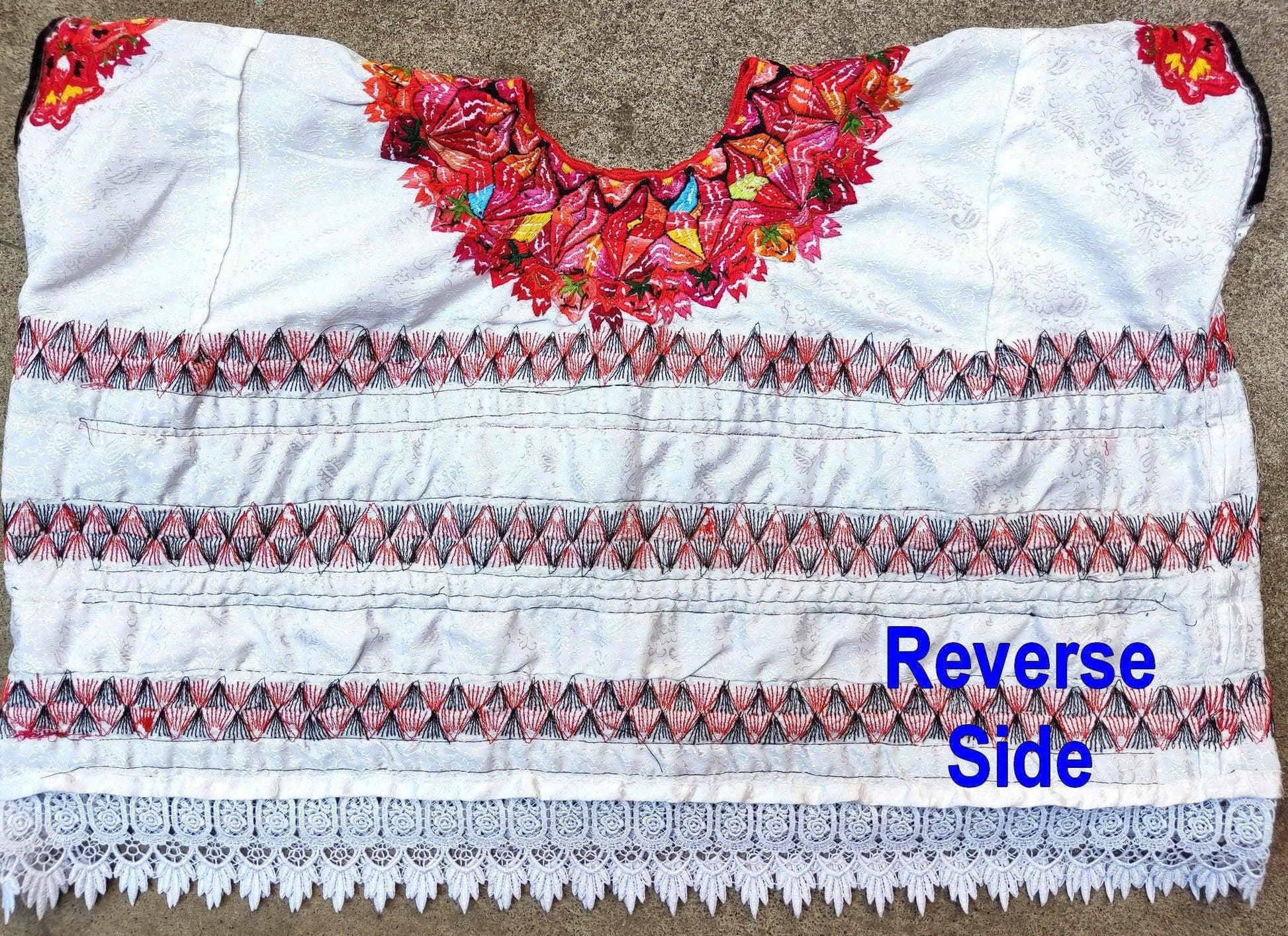 Vintage Guatemalan unique handmade weaved - AGUACATAN Huipil BLOUSE-