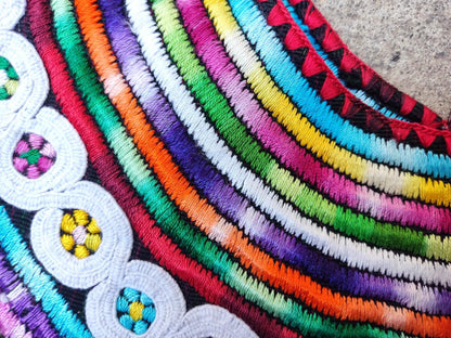 Vintage black unique Guatemala handmade weaved -Joyabaj huipil