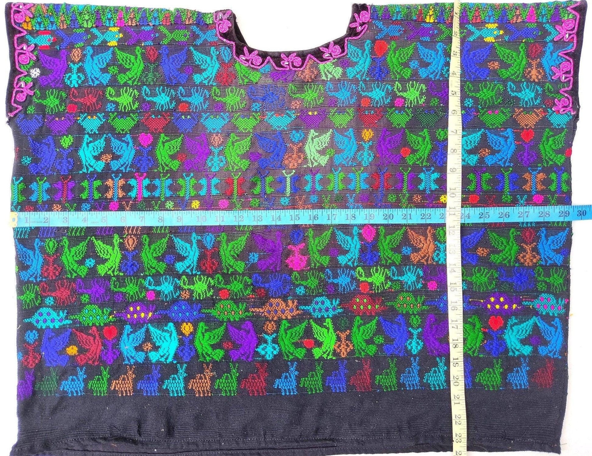 Vintage Guatemalan unique handmade weaved cotton -San Lucas Toliman-