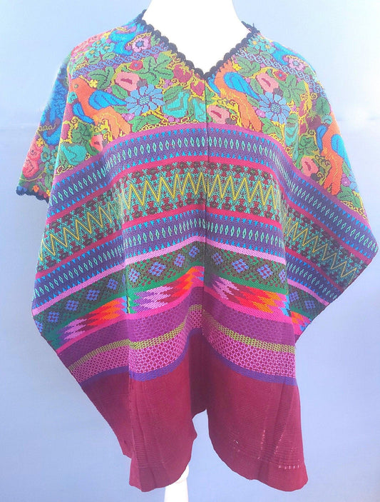 Vintage Guatemala handmade weaved cotton runner -Huipil from San Antonio Aguas Calientes-