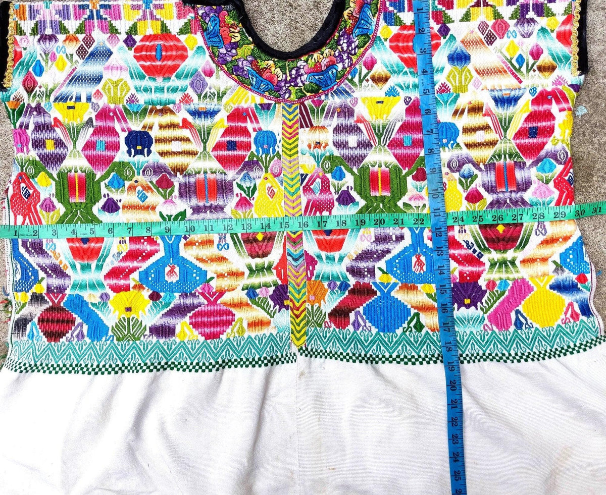 Vintage Cotton Unique Handmade weaved -San Martin Chile Verde Quetzaltenango XELA- huipil