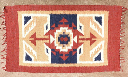 Traditional GUATEMALA HANDWOWEN RUG Made In Momostenango – Aesthetic Design 100% Wool, Cotton Warp Rug