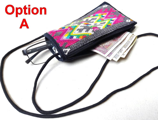 Guatemalan Upcycled hUIPIL CASE for SUNGLASSES purse