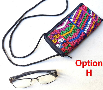 Guatemalan Upcycled hUIPIL CASE for SUNGLASSES purse