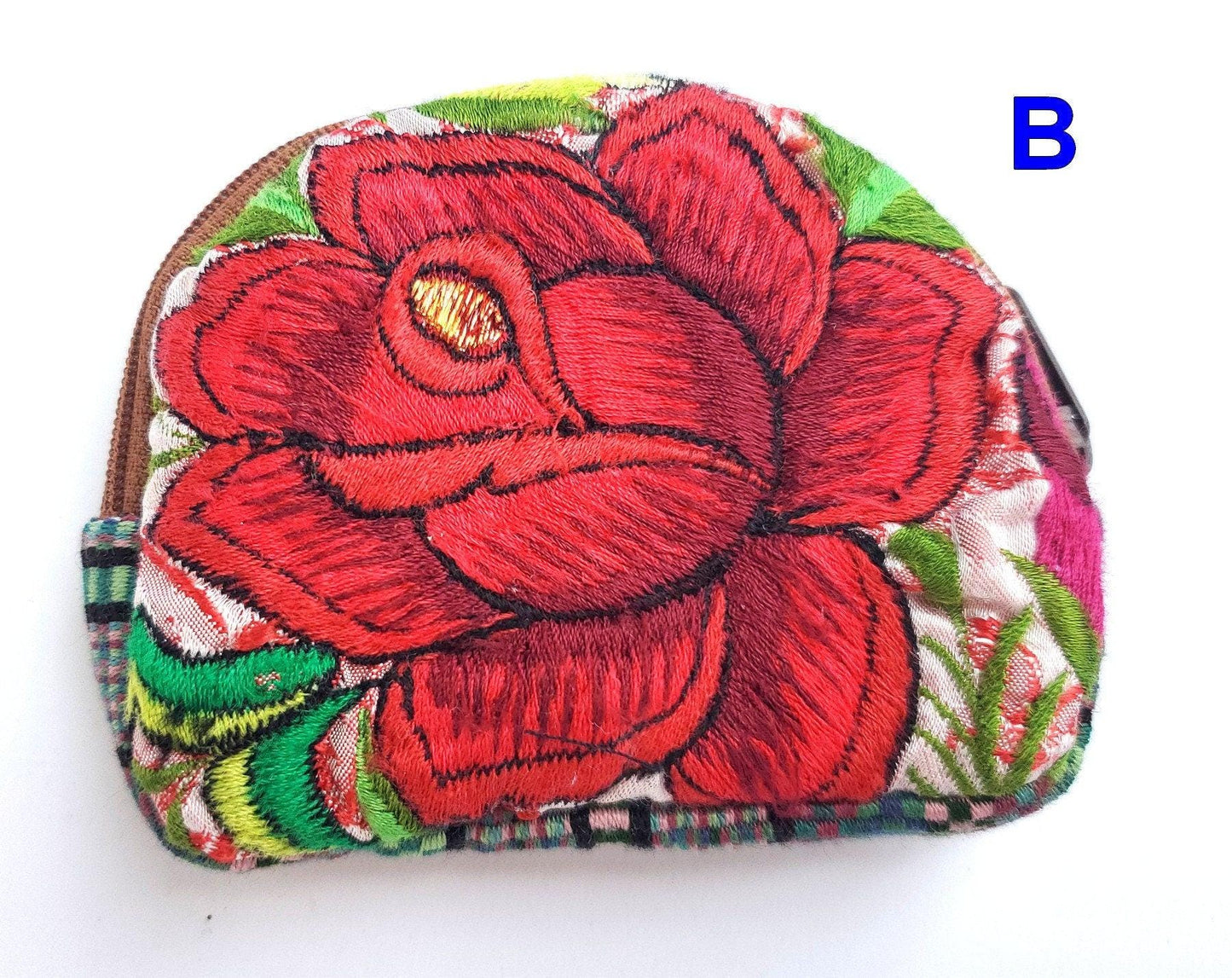 Guatemala HUIPIL Cotton Padded COIN Holder PURSE Bag Available In Multiple Options - Floral Colorful Small Coin Purse