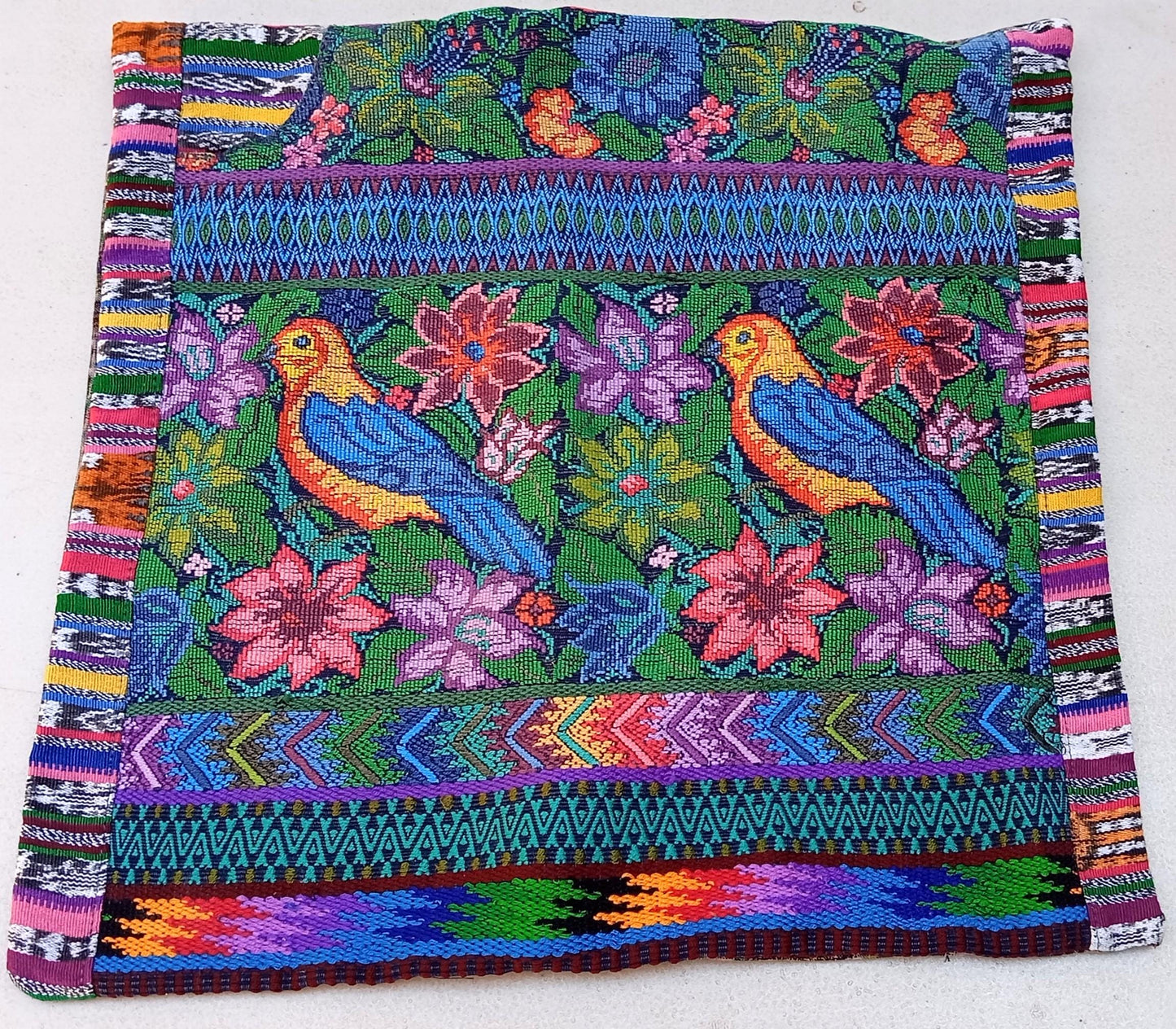 Cotton Guatemala hand pillow cover -San Antonio Aguas Calientes Huipil- 14x18 16x16 17x17 18x18