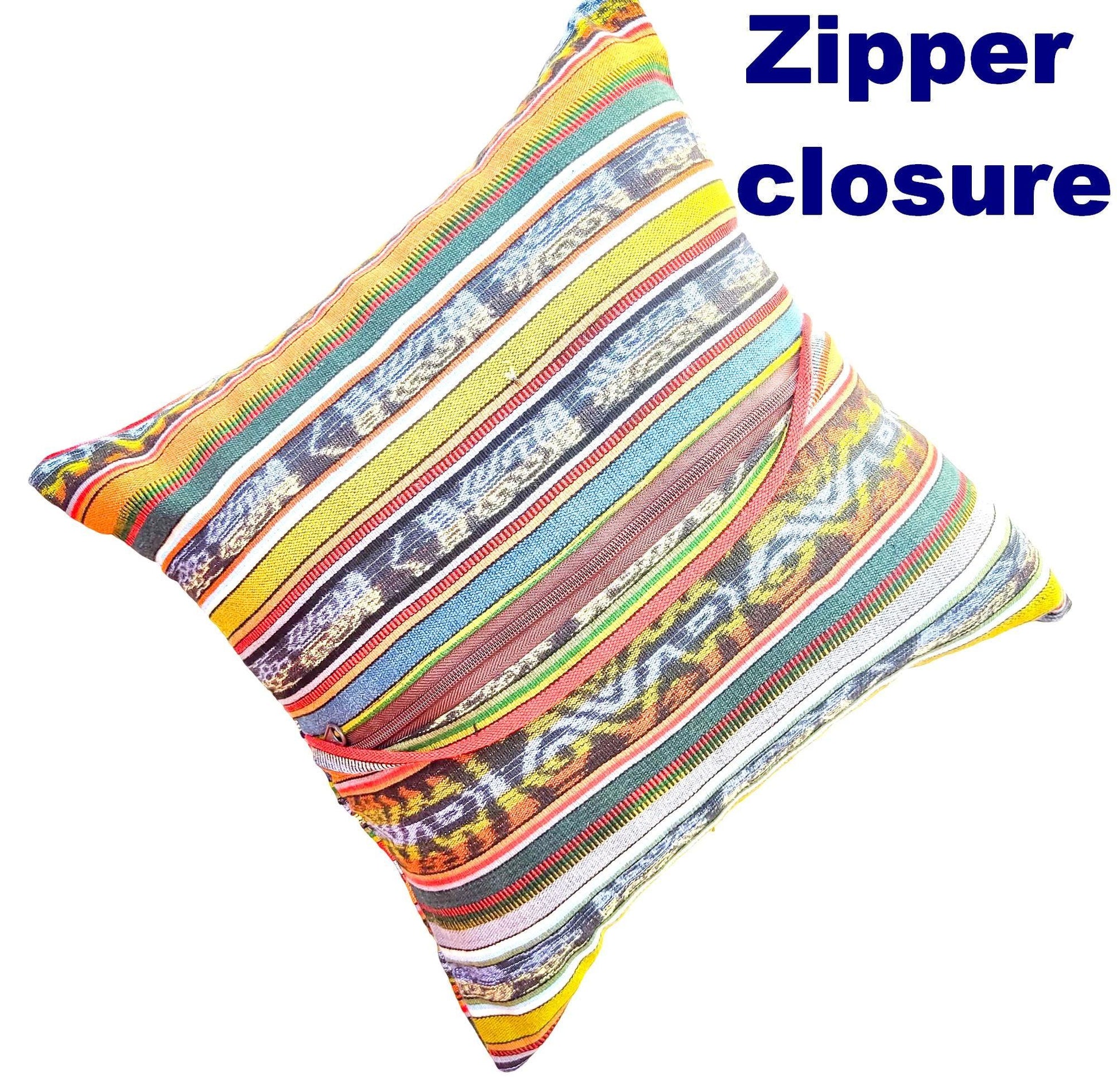 Cotton Handmade IKAT PILLOW Case CUSHION Cover -18x18- 20x20 Customizable Sizes