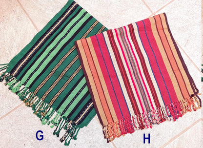 Cotton Guatemalan handmade weaved multicolor bed runner