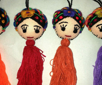 Frida doll ornament felt Pom Pom