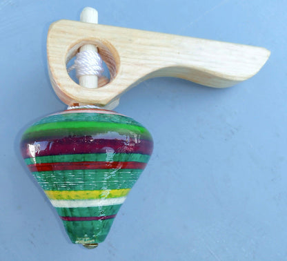 Kids Guatemalan SPINNING Colorful Wooden TOP TOY Available In Multiple Options - Artisans Unisex Top Toy
